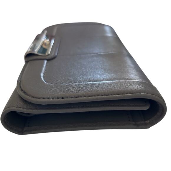 Coach 45125 Kristin Silver Gray Leather Envelope Clutch Wallet NWT MSRP $238 - Picture 8 of 9